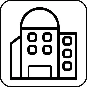 Building icon border black Ilustración de archivo