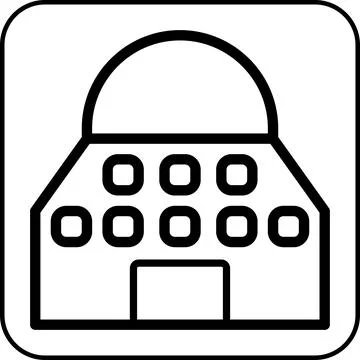 Building icon border black Stock Illustration