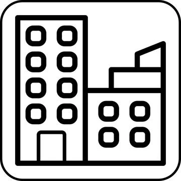 Building icon border black Ilustración de archivo