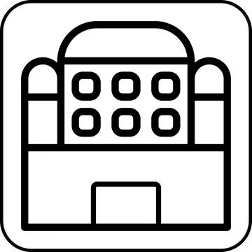 Building icon border black Ilustración de archivo