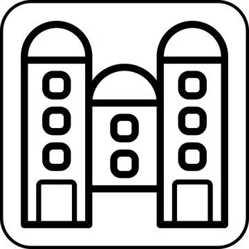 Building icon border black Ilustración de archivo