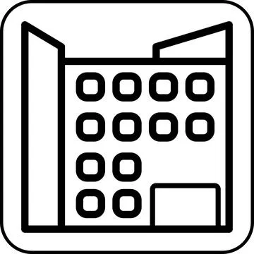Building icon border black Ilustración de archivo