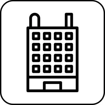 Building icon border black Ilustración de archivo
