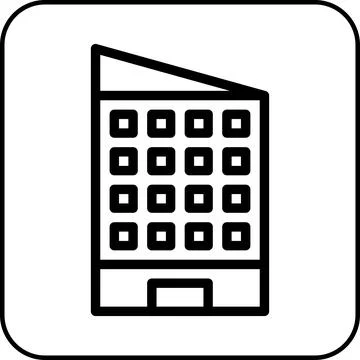 Building icon border black Ilustración de archivo