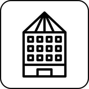 Building icon border black Ilustración de archivo