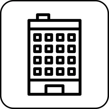 Building icon border black Ilustración de archivo