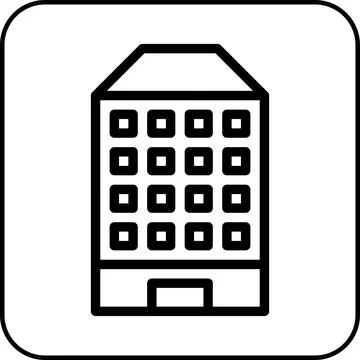 Building icon border black Ilustración de archivo