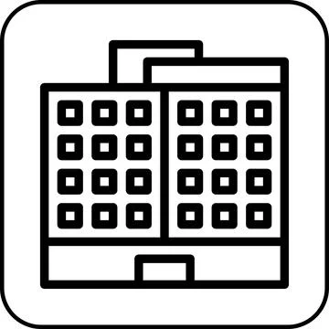 Building icon border black Ilustración de archivo