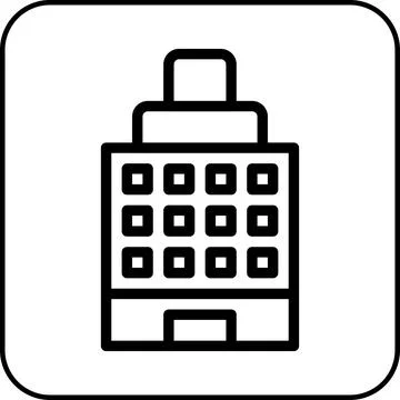 Building icon border black Ilustración de archivo