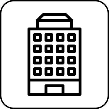 Building icon border black Ilustración de archivo