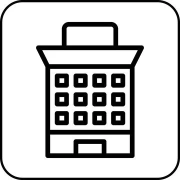 Building icon border black Ilustración de archivo