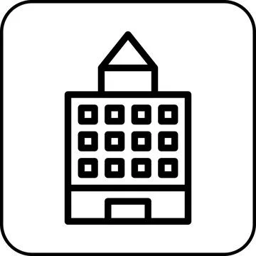 Building icon border black Ilustración de archivo