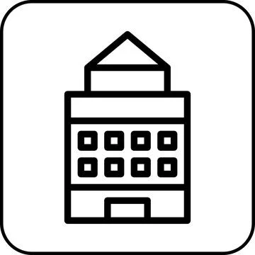 Building icon border black Ilustración de archivo