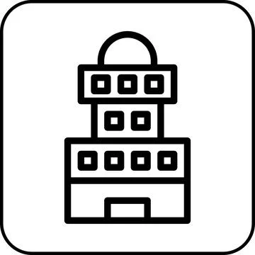 Building icon border black Ilustración de archivo