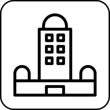 Building icon border black Ilustración de archivo