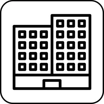 Building icon border black Ilustración de archivo