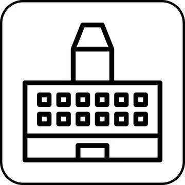 Building icon border black Ilustración de archivo