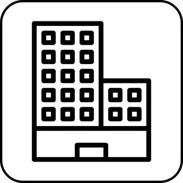 Building icon border black Ilustración de archivo