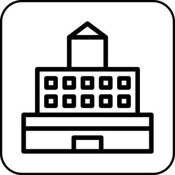 Building icon border black Ilustración de archivo