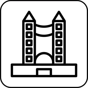 Building icon border black Ilustración de archivo