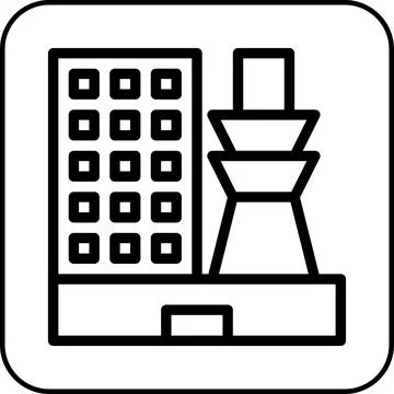 Building icon border black Ilustración de archivo
