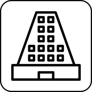 Building icon border black Ilustración de archivo