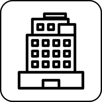 Building icon border black Ilustración de archivo