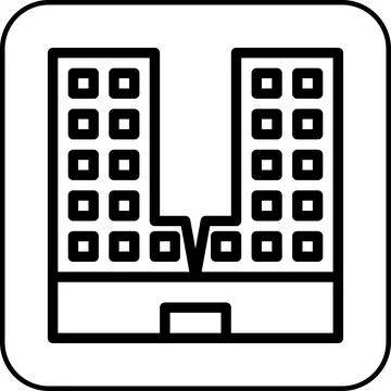 Building icon border black Ilustración de archivo