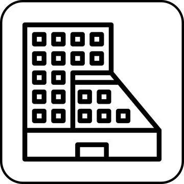 Building icon border black Ilustración de archivo