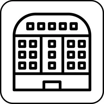 Building icon border black Ilustración de archivo