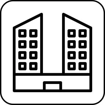 Building icon border black Illustrazione stock