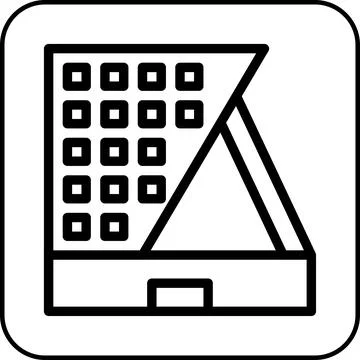 Building icon border black Ilustración de archivo