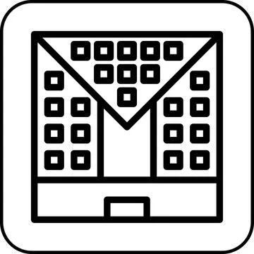 Building icon border black Ilustración de archivo