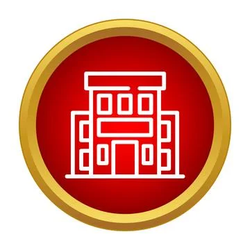 Building icon button illustrating city architecture Stockillustratie
