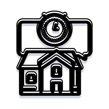 Building icon with clock for education concept Illustrazione stock