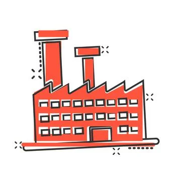 Building icon in comic style. Town skyscraper apartment cartoon vector illust Ilustración de archivo