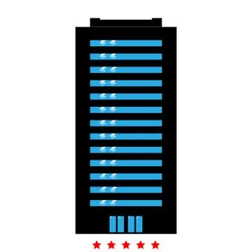 Building icon . Different color . Stock Illustration