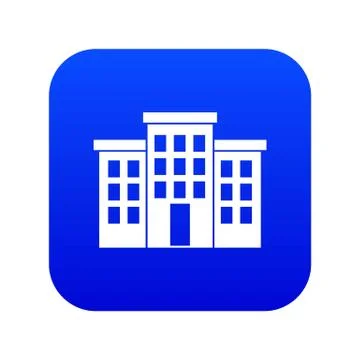 Building icon digital blue Ilustración de archivo