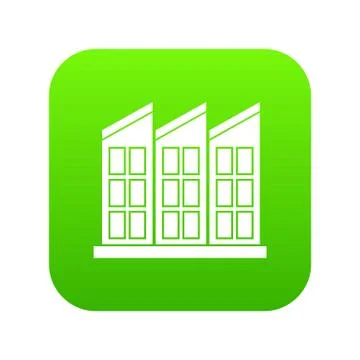 Building icon digital green Ilustración de archivo