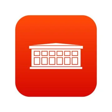 Building icon digital red Ilustración de archivo