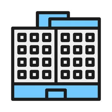 Building icon duocolor blue black Ilustración de archivo