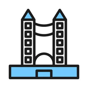Building icon duocolor blue black Ilustración de archivo
