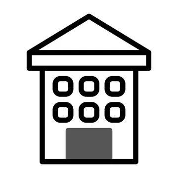 Building icon duotone grey black illustration Ilustración de archivo