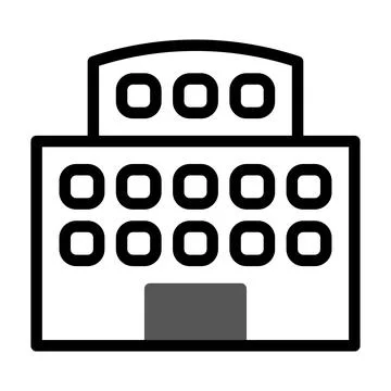 Building icon duotone grey black illustration Ilustración de archivo
