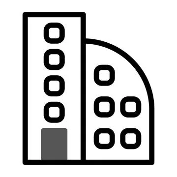 Building icon duotone grey black illustration Ilustración de archivo