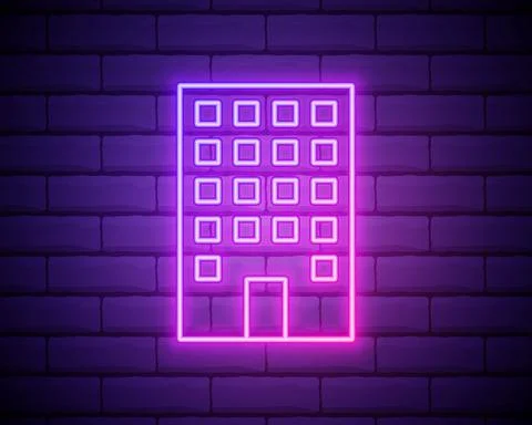 Building icon. Elements of Bulding Landmarks in neon style icons. Simple icon Stock Illustration