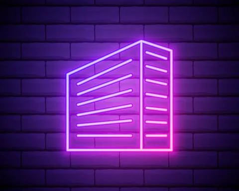 Building icon. Elements of Bulding Landmarks in neon style icons. Simple icon Ilustración de archivo