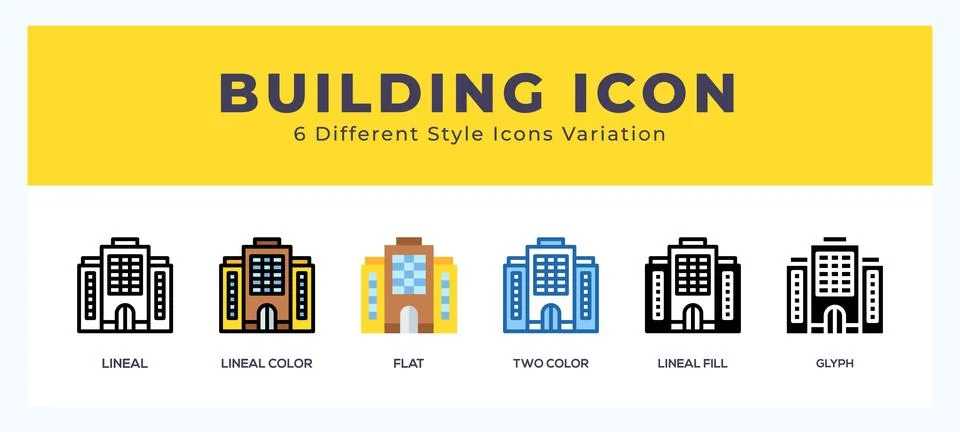 Building icon in filled. thin line. outline stroke and flat style. Illustration
