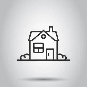 Building icon in flat style. Home vector illustration on white isolated backg Ilustración de archivo