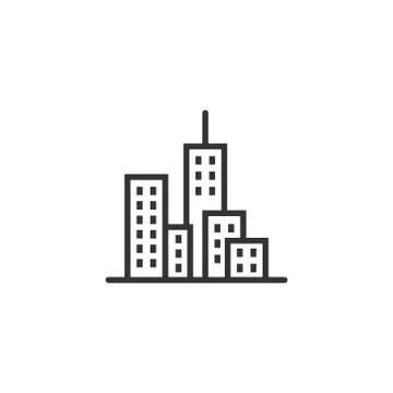 Building icon in flat style. Town skyscraper apartment vector illustration on Ilustración de archivo